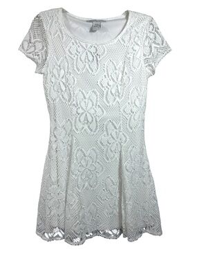 American Rag Cie White Floral Lace Fit & Flare Dress NWT Large